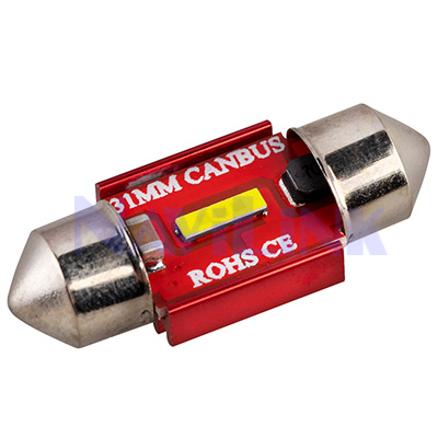 Автолампа SKYWAY диод T11 (C5W) 12/24V 1 SMD 1-конт 31мм. (2шт. комплект)