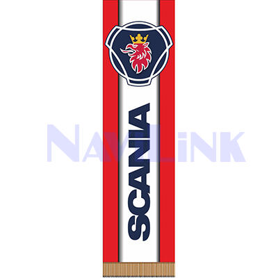 00000201319 Вымпел прямоугольный SCANIA SKYWAY фон красный (200х55) (1шт)