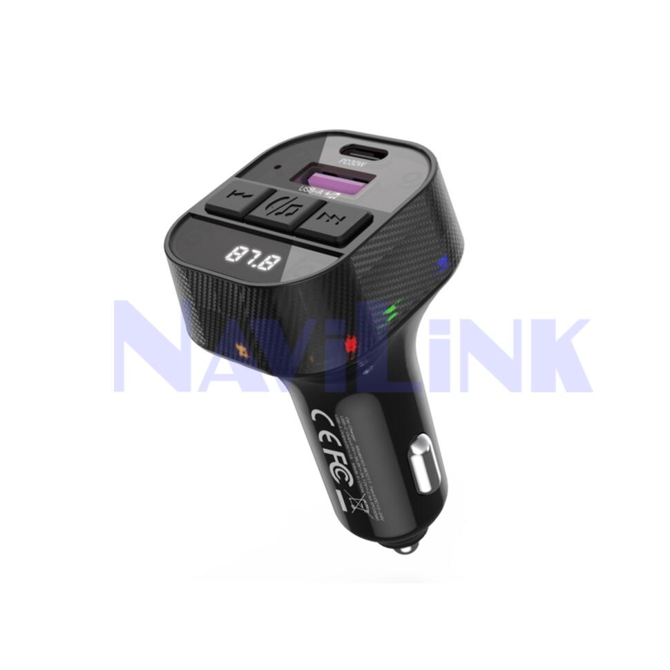 FM модулятор (трансмиттер) XO-BCC17 bluetooth, 3.1А USB, type-c,