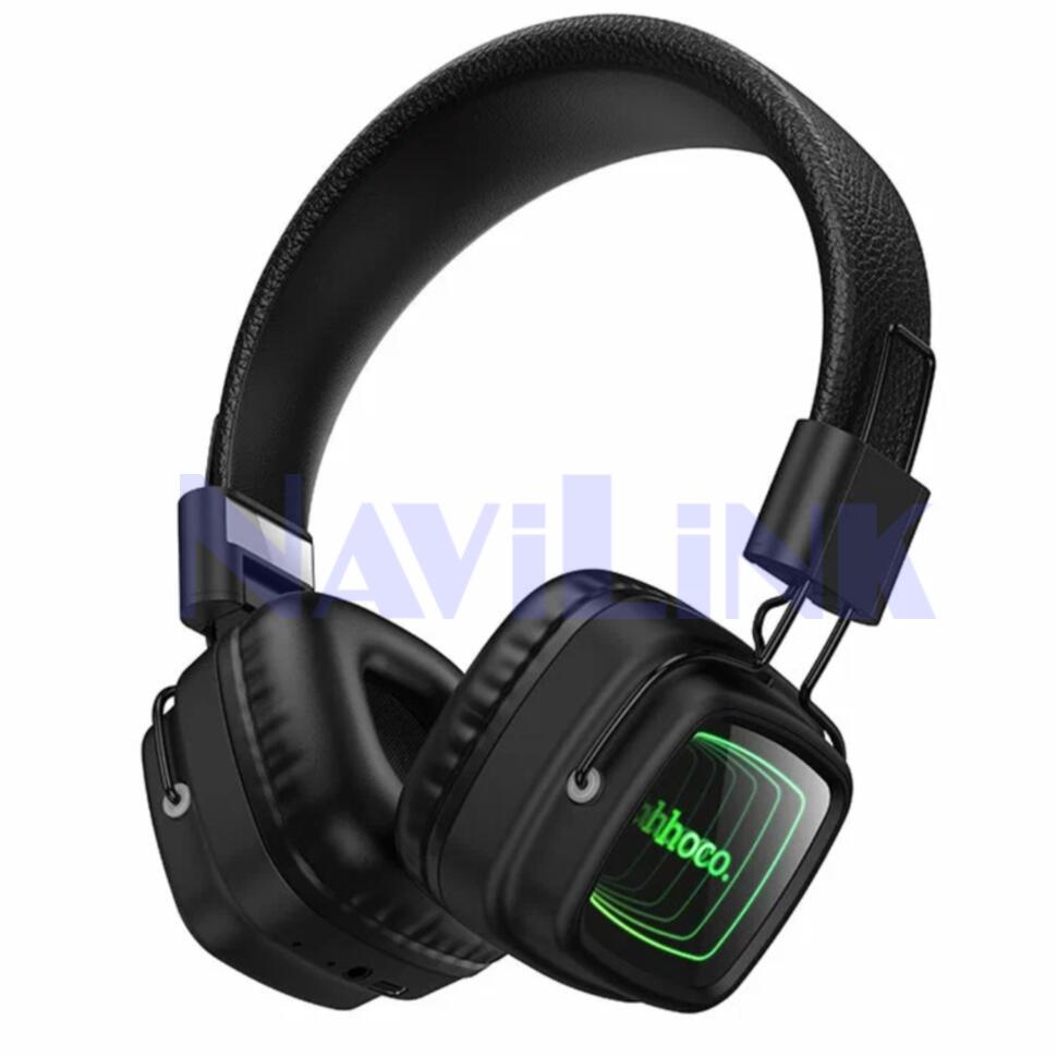 Наушники Bluetooth накладные с микрофоном Hoco W72, цвет черный Наушники Bluetooth накладные с микрофоном Hoco W72, цвет черный