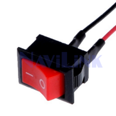 3fe3ec5f50c311eaa187305a3a8239c1 Переключатель клавишный 2-х контактный с фиксацией, прямоугольный, с проводом, красный