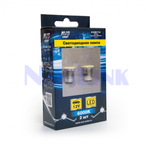 S103BT15белыйBAY15d COB12chip 2 contact(1157) Светодиодная лампа S103B T15/белый/ (BAY15d) COB 12chip 2 contact(1157) блистер 2 шт.