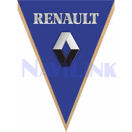 00000201290 Вымпел треугольный RENAULT SKYWAY фон сиреневый (260х200) (1шт.)
