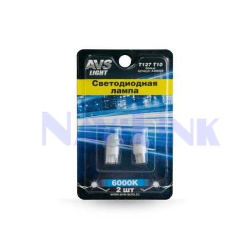 T127 T10 Светодиодная лампа T127 T10/белый/ (W2.1x9.5d) 1SMD 3030 12V 1W блистер 2 шт.