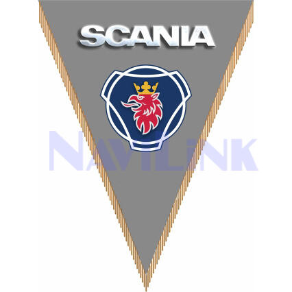 00000201301 Вымпел треугольный SCANIA SKYWAY фон серый (260х200) (1шт.)