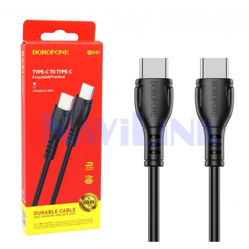 xl-278119-kabel-typec-typec-borofone-bx51-60w-chernyiy-1m-2-879 Кабель Borofone BX51 60W Type-C/Type-C 1м