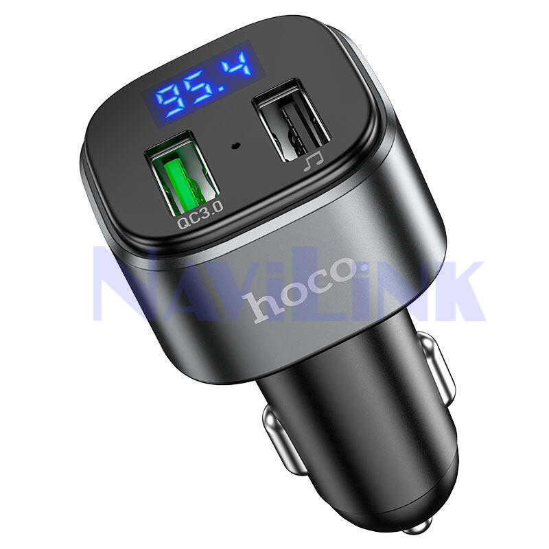 hoco-e67-fighter-qc3-car-bt-fm-transmitter FM трансмиттер Hoco E67 2USB Bluetooth