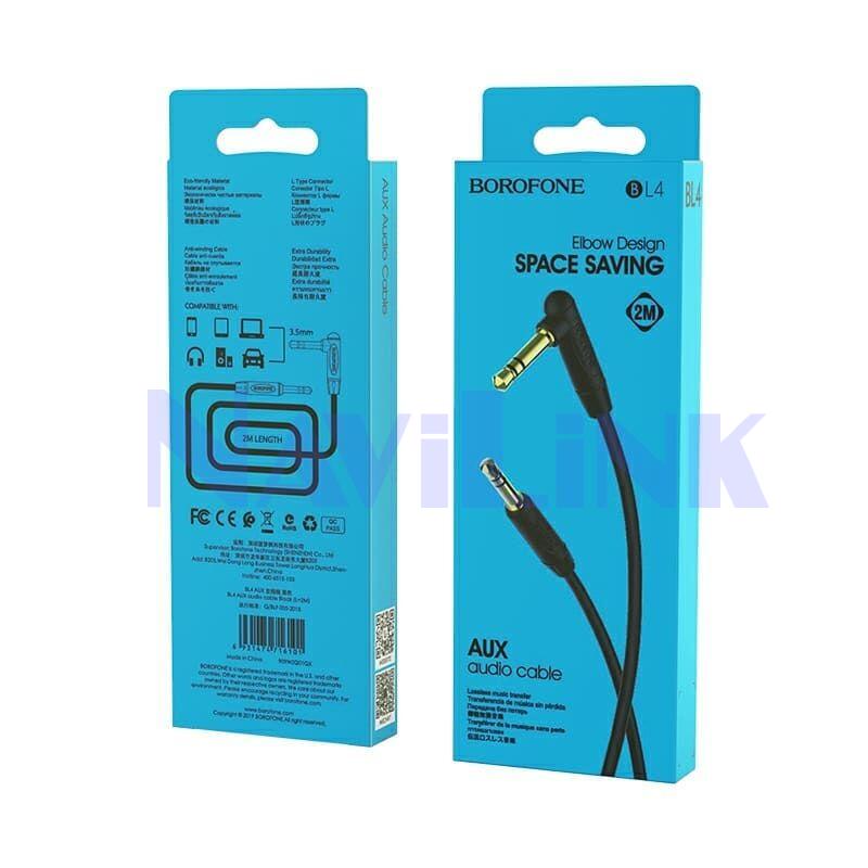 https://cdn1.ozone.ru/s3/multimedia-y/6906324058.jpg Кабель Borofone BL4 AUX 3,5мм - 3,5мм, 2м, угловой