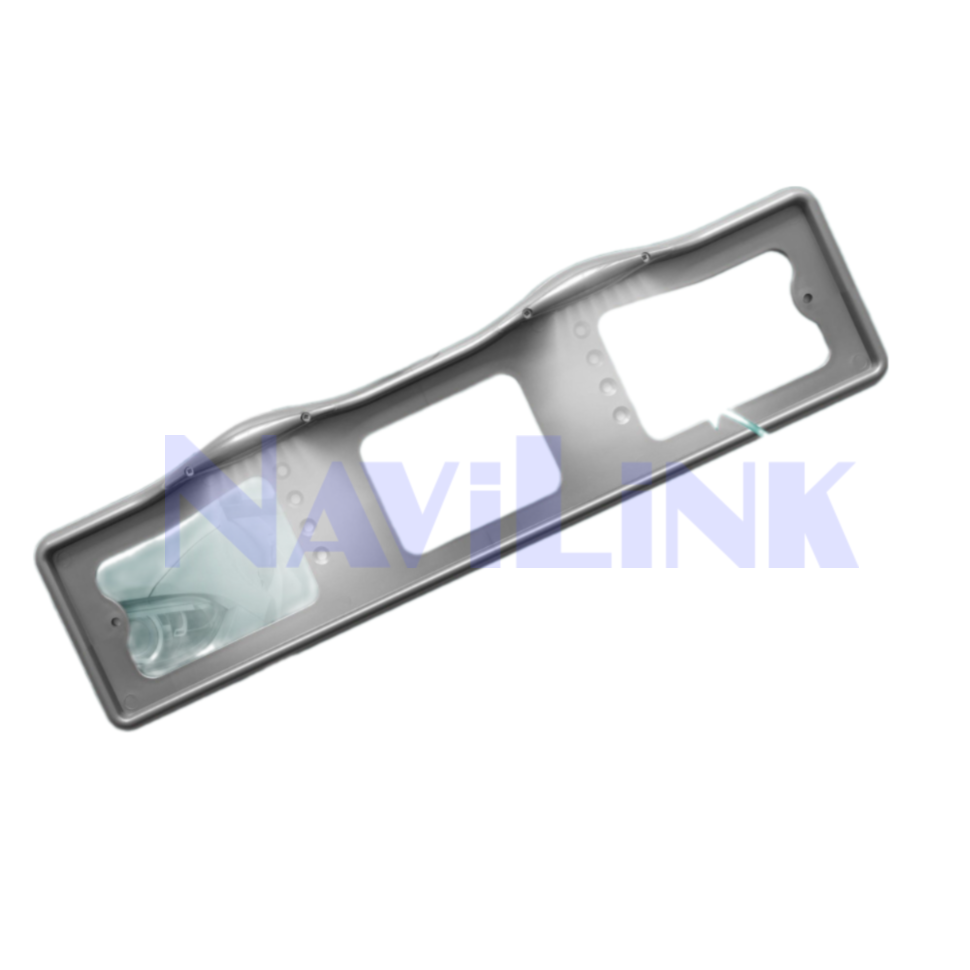 Remove-bg.ai_1718623550554 Рамка под номерной знак с подсветкой пласт серая