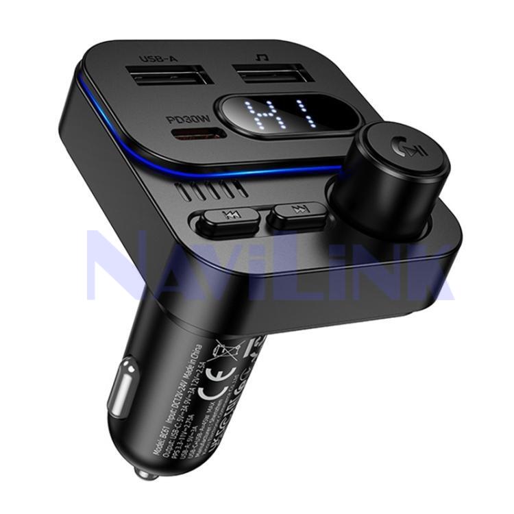 FM модулятор Borofone BC61 bluetooth, 45W
