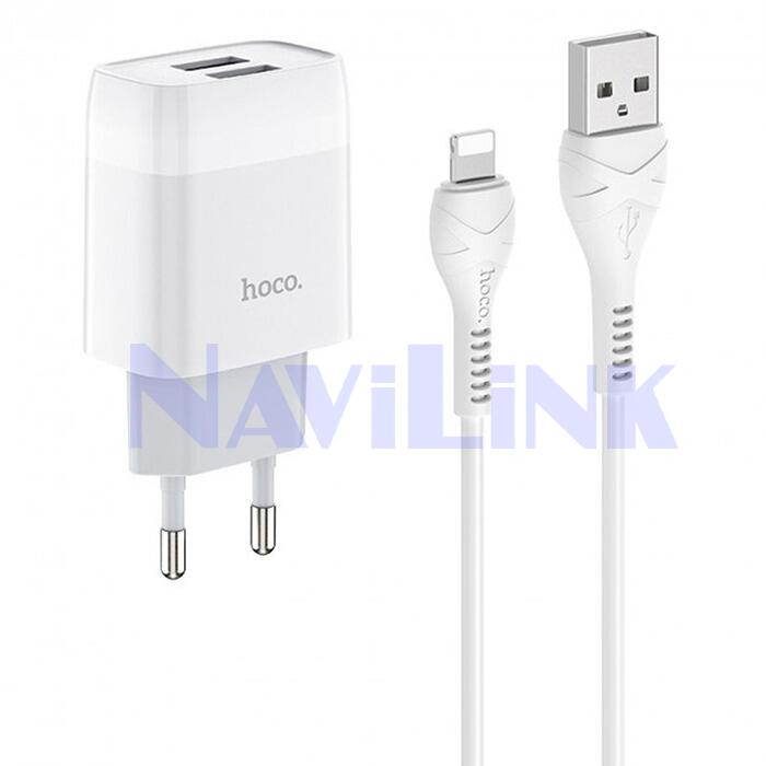 HocoC73A СЗУ Hoco C73A 2.4A 2USB + Lightning/Iphone