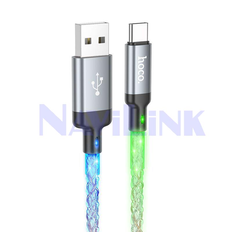 HocoU112 Кабель Hoco U112 60W Type-C/Type-C светящийся, 1м