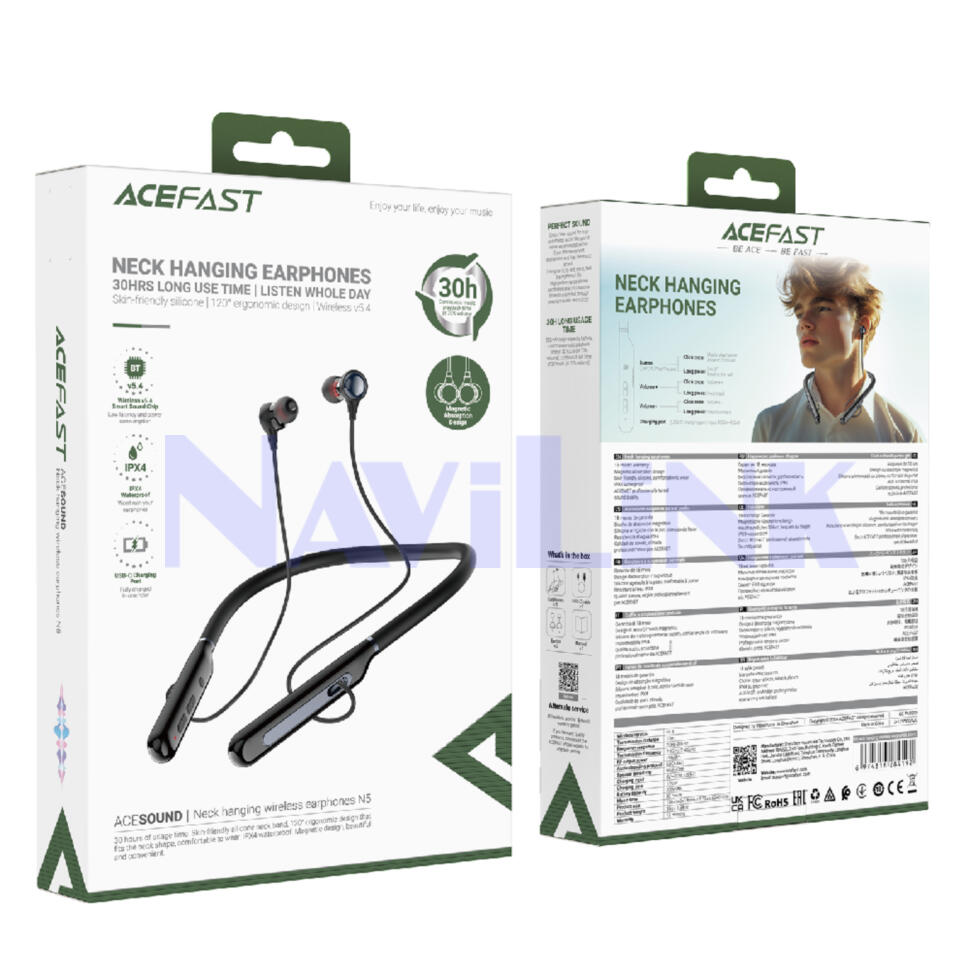Наушники Bluetooth с микрофоном ACEFAST N5 Наушники Bluetooth с микрофоном ACEFAST N5, цвет черный