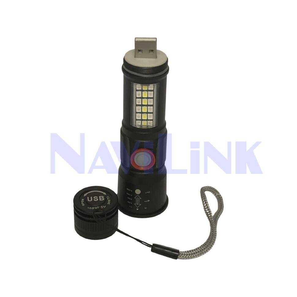 Аккумуляторный ручной фонарь H-981-P50 USB COB+LED